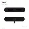 Video sadalītājs Club 3D CSV-1478 USB Type-C (ar USB-A adapteri) uz diviem DisplayPort 4K60Hz, melns