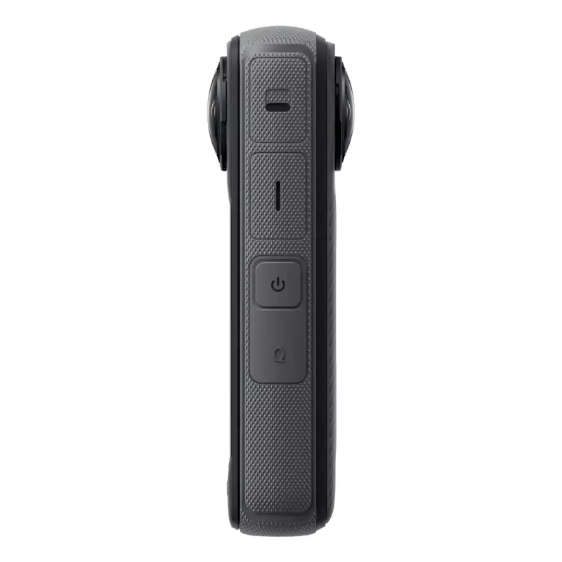 Action kamera Insta360 X4 — 72 MP, 8K (7680×3840) CMOS, 1/2 collu sensors, iebūvēts displejs, Wi‑Fi, 120 kadri/s, MicroSD, 602 g, melna