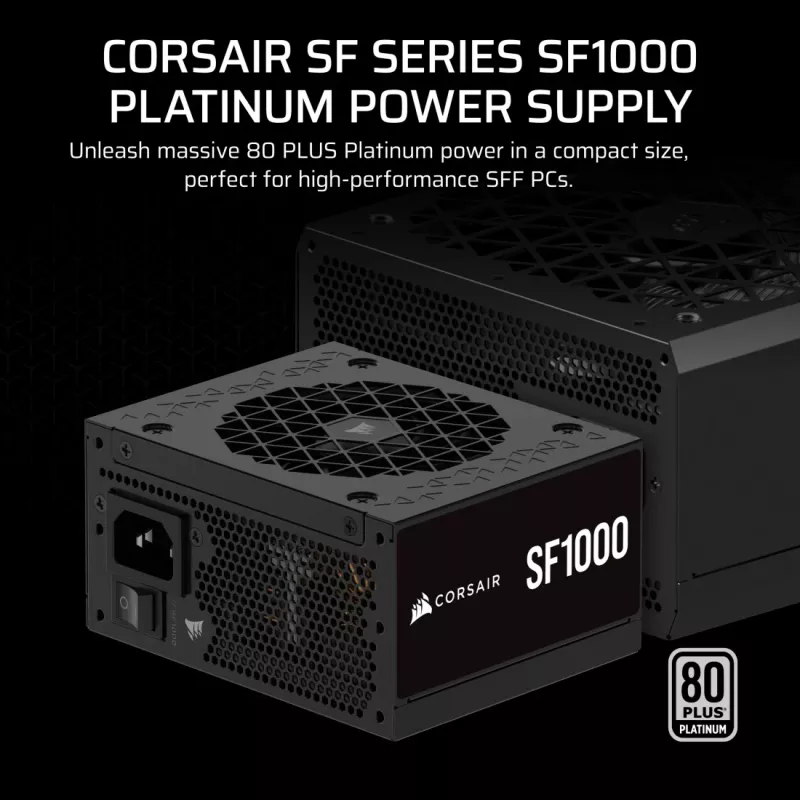 Barošanas bloks CORSAIR CP-9020257-EU — 1000 W, 24-pin ATX, 80 PLUS Gold, 140 mm ventilators, melns