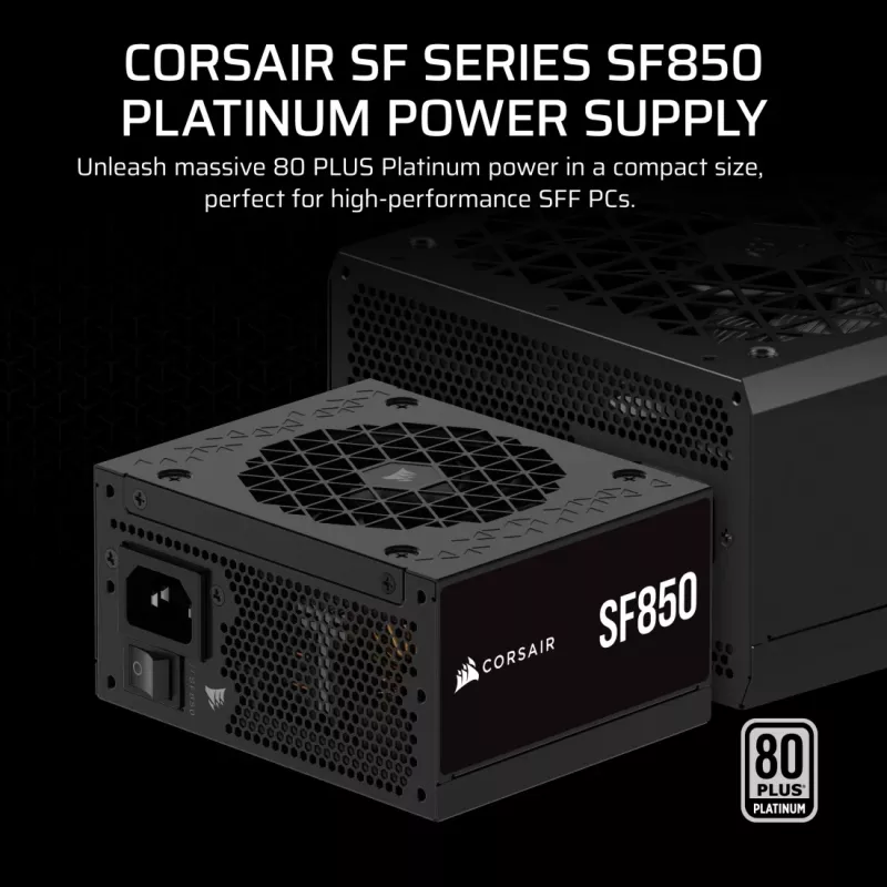 Barošanas bloks CORSAIR CP-9020256-EU, 850 W, 24-pin ATX, 80 PLUS Gold, 140 mm ventilators, melns