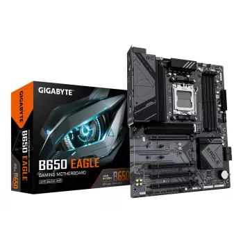 Mātesplate GIGABYTE B650 EAGLE ATX, AMD B650 mikroshēmojumu kopums, Socket AM5, DDR5, 4x DIMM, 3x M.2, PCIe 5.0 x16