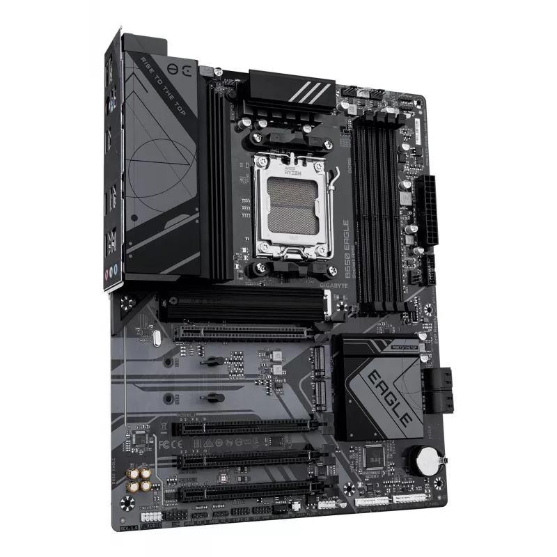 Mātesplate GIGABYTE B650 EAGLE ATX, AMD B650 mikroshēmojumu kopums, Socket AM5, DDR5, 4x DIMM, 3x M.2, PCIe 5.0 x16