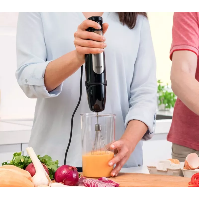 Braun MQ 7035X 0,6 L iegremdējamais blenderis 1000 W melns, satīna tērauds
