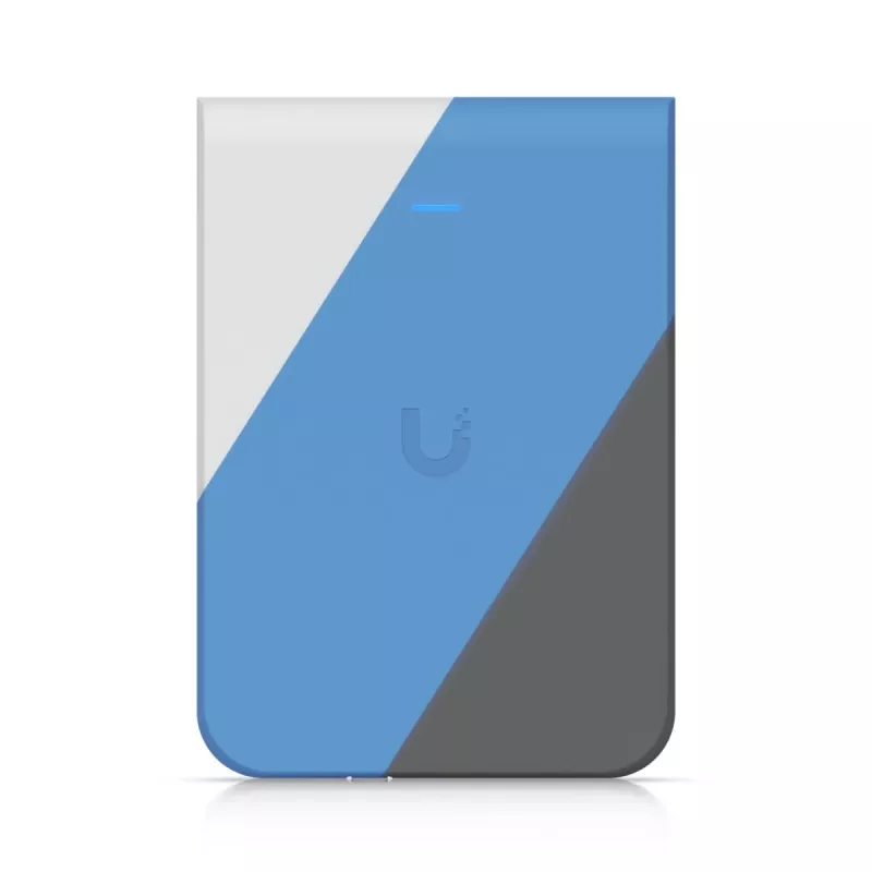 Piekļuves punkts UBIQUITI U7 Pro Wall — pie sienas montējams Wi‑Fi 7 AP, 2,4/5/6 GHz, 6 telpiskās plūsmas, 2500 Mbps LAN, PoE (44–57 V), iekštelpām, balts
