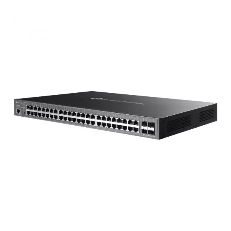 TP-Link Omada SG3452XMPP tīkla slēdzis, pārvaldīts L2+, Gigabit Ethernet (10/100/1000), Power over Ethernet (PoE), 1U, melns