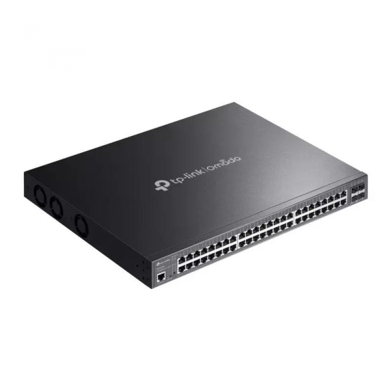 TP-Link Omada SG3452XMPP tīkla slēdzis, pārvaldīts L2+, Gigabit Ethernet (10/100/1000), Power over Ethernet (PoE), 1U, melns