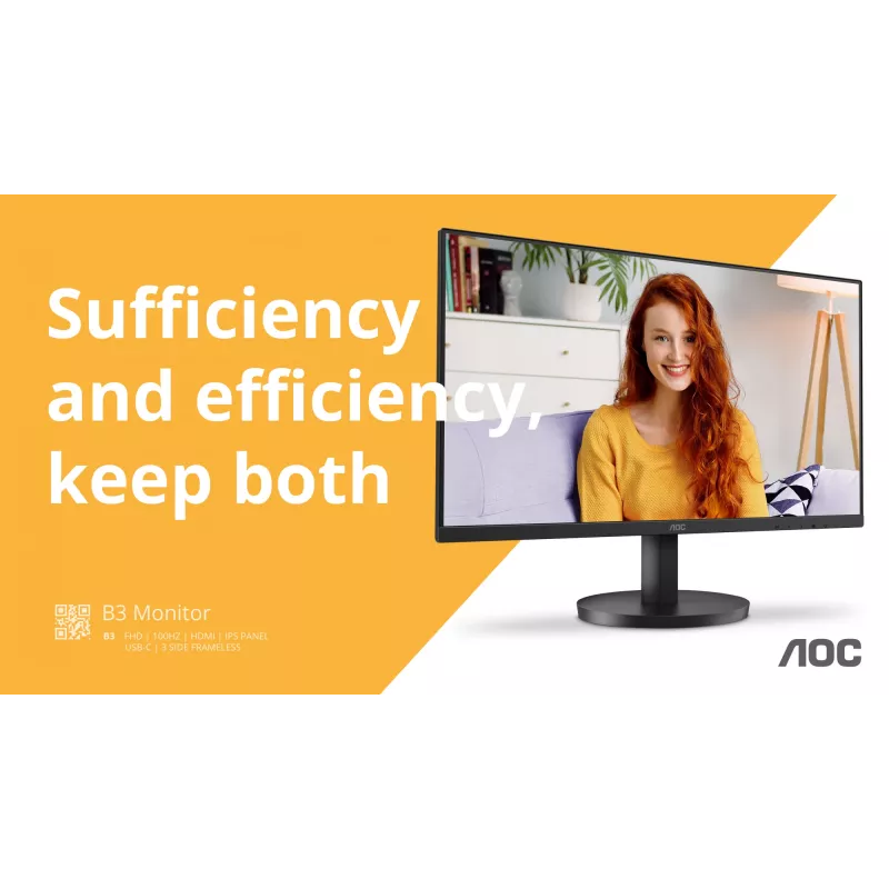 AOC B3 U27B3M datora monitors 68,6 cm (27 colli) 3840 x 2160 pikseļi 4K Ultra HD LCD Melns