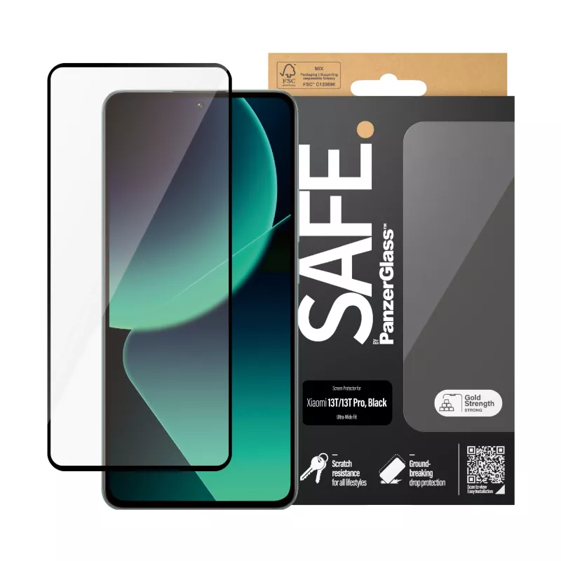 PanzerGlass SAFE. by ® Ekrāna aizsargs Xiaomi 13T | 13T Pro | Ultra-Wide Fit