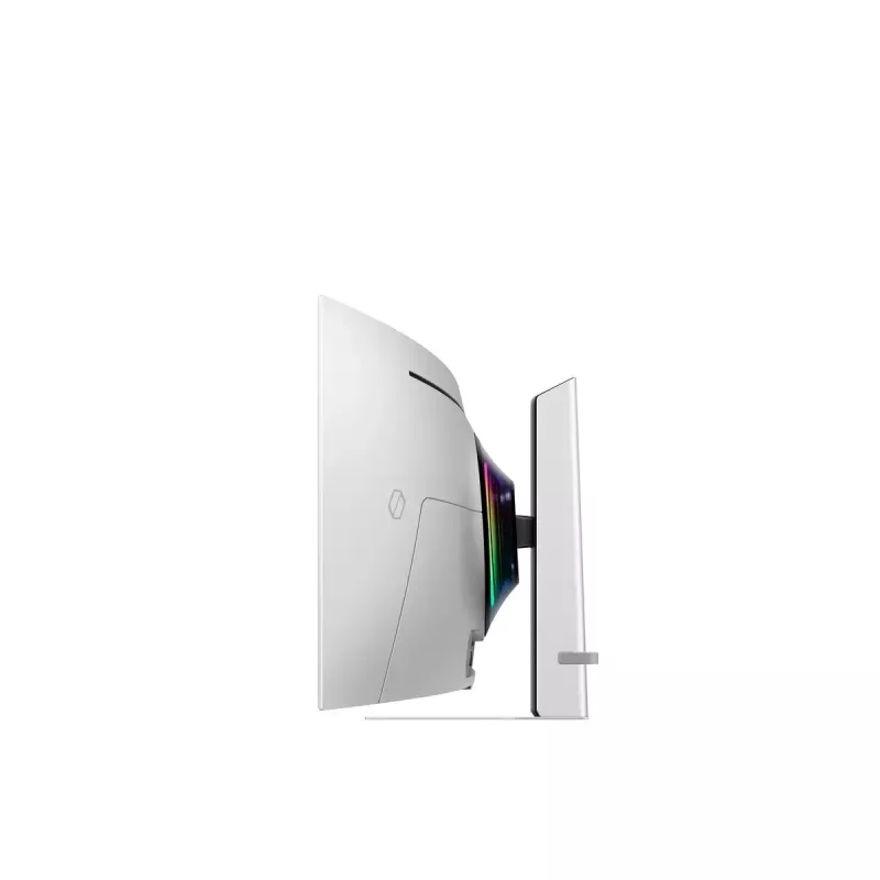 49 collu OLED izliekts monitors Samsung S49DG934SU — 5120×1440 Dual QHD, 32:9, 0,03 ms, USB centrmezgls, VESA, augstuma regulēšana, sudraba