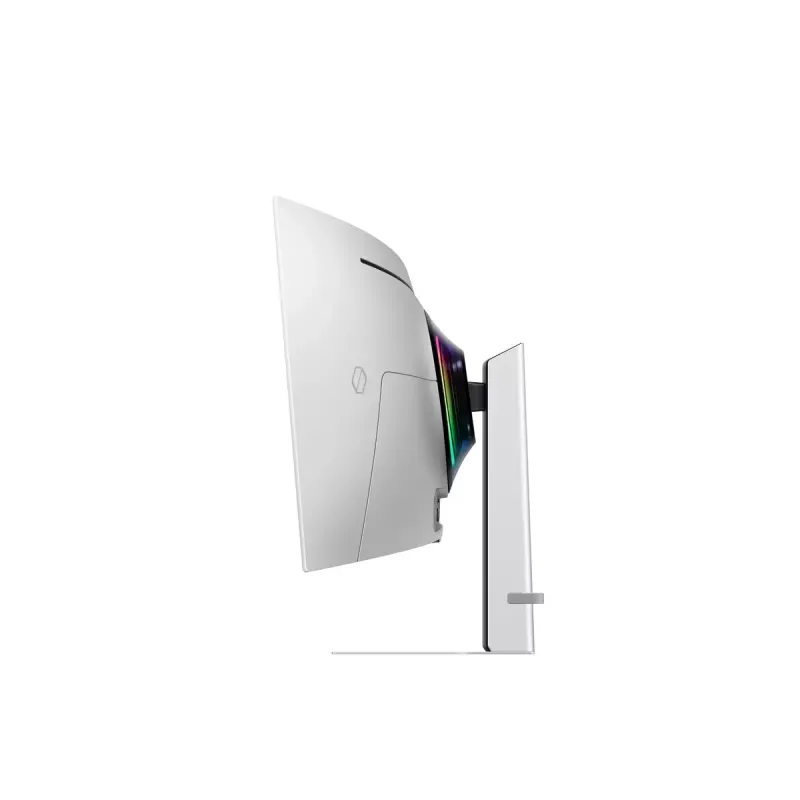 49 collu OLED izliekts monitors Samsung S49DG934SU — 5120×1440 Dual QHD, 32:9, 0,03 ms, USB centrmezgls, VESA, augstuma regulēšana, sudraba