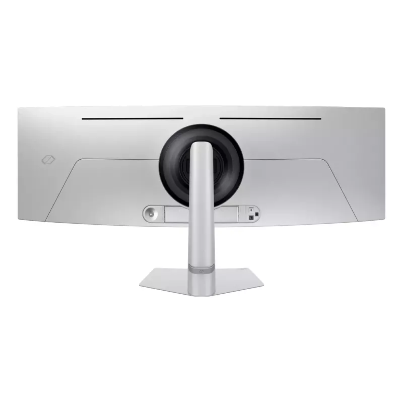 49 collu OLED izliekts monitors Samsung S49DG934SU — 5120×1440 Dual QHD, 32:9, 0,03 ms, USB centrmezgls, VESA, augstuma regulēšana, sudraba
