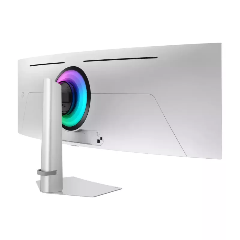 49 collu OLED izliekts monitors Samsung S49DG934SU — 5120×1440 Dual QHD, 32:9, 0,03 ms, USB centrmezgls, VESA, augstuma regulēšana, sudraba