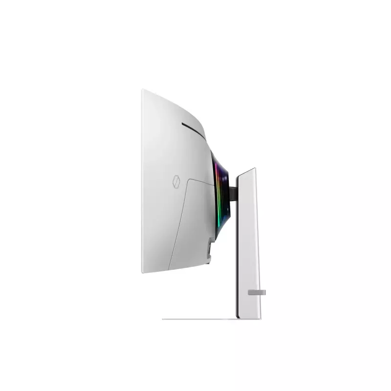 49 collu OLED izliekts monitors Samsung S49DG934SU — 5120×1440 Dual QHD, 32:9, 0,03 ms, USB centrmezgls, VESA, augstuma regulēšana, sudraba