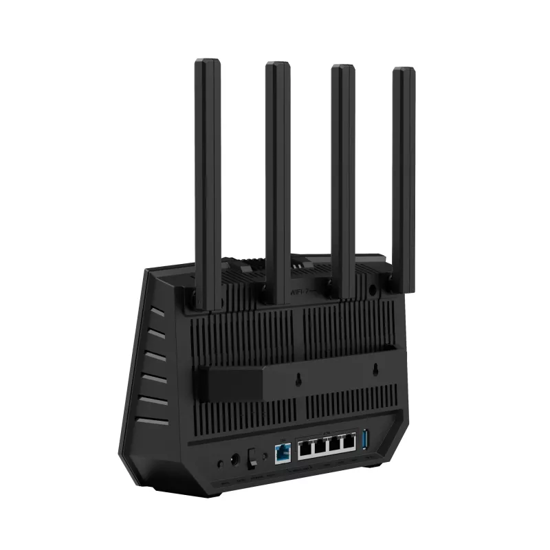 ASUS RT-BE92U bezvadu maršrutētājs 10 Gigabit Ethernet trīs joslu (2.4 GHz / 5 GHz / 6 GHz) Melns