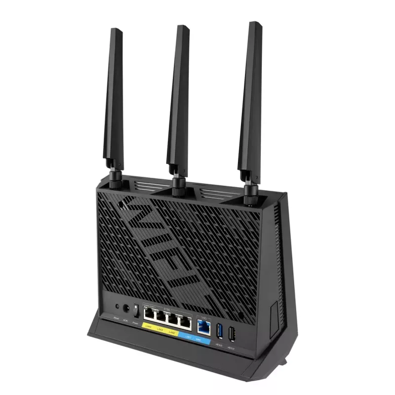 ASUS RT-BE86U bezvadu maršrutētājs 10 Gigabit Ethernet Divjoslu (2.4 GHz / 5 GHz) Melns