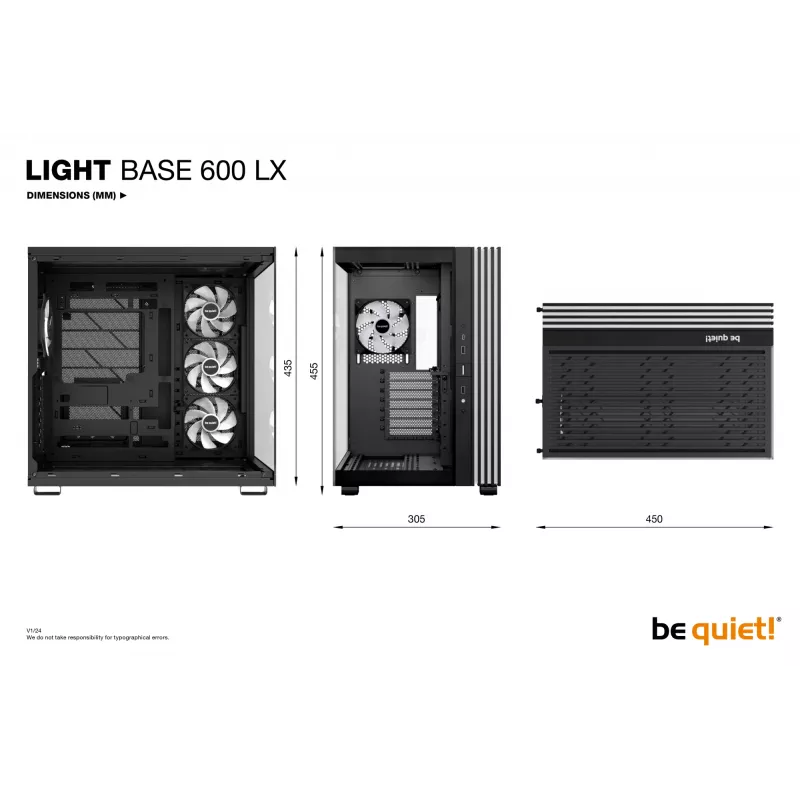 PC korpuss be quiet! LIGHT BASE 600 LX Midi Tower Melns