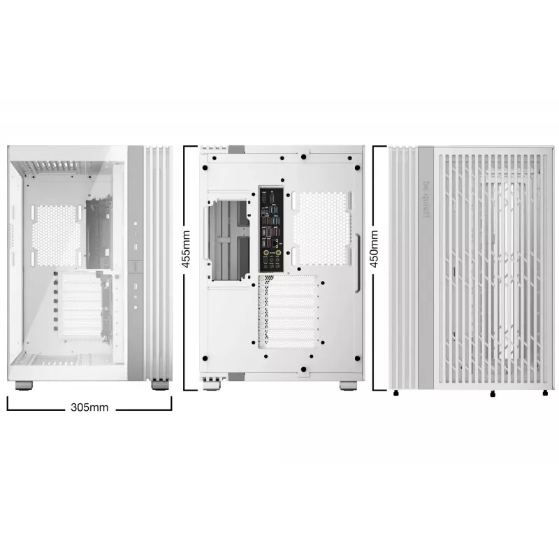PC korpuss be quiet! LIGHT BASE 600 DX White Midi Tower, ATX/microATX/Mini-ATX, stikla sāns, RGB priekšpuse, USB-C