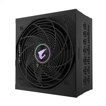 GIGABYTE AORUS ELITE P1000W ICE Barošanas bloks - PCIe 5.0, 80 PLUS Platinum, pilnībā modulārs dizains, 120 mm ventilators, ATX 3.0 saderīgs, EU spraudnis