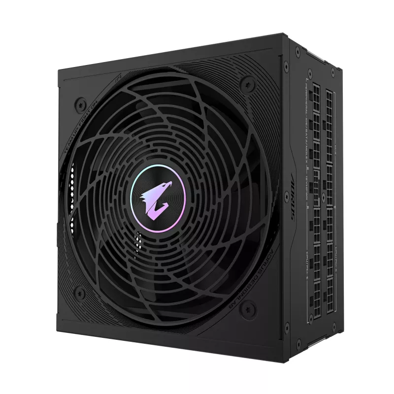 GIGABYTE AORUS ELITE P1000W ICE Barošanas bloks - PCIe 5.0, 80 PLUS Platinum, pilnībā modulārs dizains, 120 mm ventilators, ATX 3.0 saderīgs, EU spraudnis