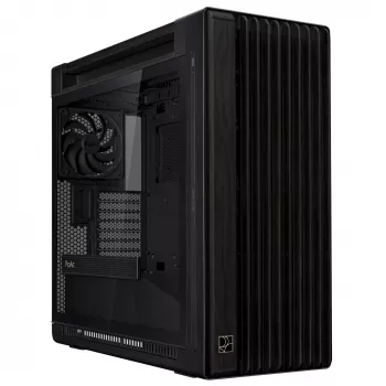 PC Case ASUS ProArt PA602 Wood Edition Midi Tower Melns — Wood, ATX/EATX support, Tempered glass, 4×3.5 inch / 8×2.5 inch, GPU up to 450 mm