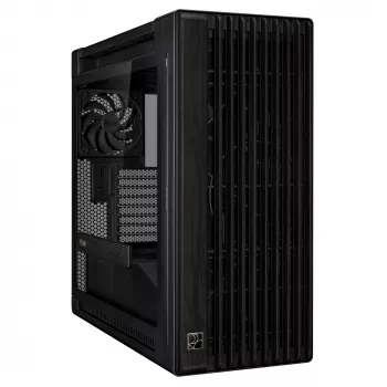 PC Case ASUS ProArt PA602 Wood Edition Midi Tower Melns — Wood, ATX/EATX support, Tempered glass, 4×3.5 inch / 8×2.5 inch, GPU up to 450 mm