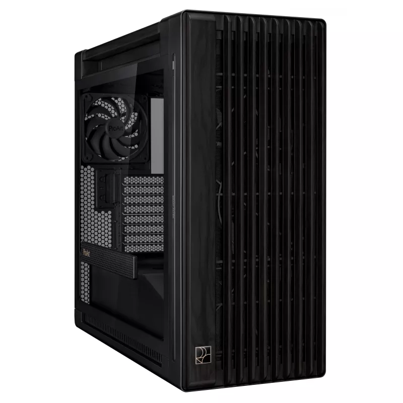 PC Case ASUS ProArt PA602 Wood Edition Midi Tower Melns — Wood, ATX/EATX support, Tempered glass, 4×3.5 inch / 8×2.5 inch, GPU up to 450 mm