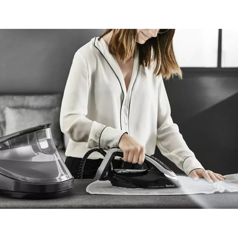 Tefal Pro Express Vision GV9821 3000 W 1.2 L Durilium AirGlide Autoclean zole Melns, Sudrabs