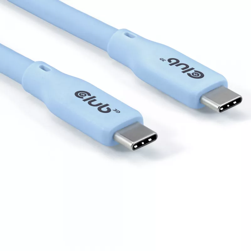 CLUB3D USB C kabelis zils, 2 m, USB C, USB C, USB4 Gen 2x2, 20 Gbit/s, zils