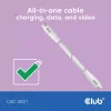 USB C kabelis CLUB3D CAC-3001 2m USB4 Gen 3x2 balts