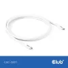 USB C kabelis CLUB3D CAC-3001 2m USB4 Gen 3x2 balts