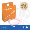 USB C kabelis CLUB3D CAC-3002 2m USB4 Gen 3x2 Rozā