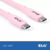 USB C kabelis CLUB3D CAC-3002 2m USB4 Gen 3x2 Rozā