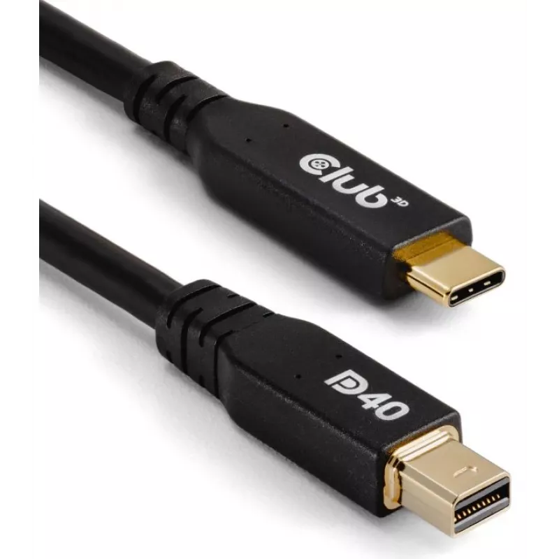 CLUB3D CAC-1561 DisplayPort kabelis 2 m Mini DisplayPort USB Type-C Melns
