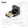 Adapter club 3d DisplayPort vīrieša uz DisplayPort 1.4 sieviešu 90° leņķa, atbalsta 4K@120Hz