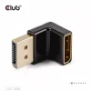 Adapter club 3d DisplayPort vīrieša uz DisplayPort 1.4 sieviešu 90° leņķa, atbalsta 4K@120Hz