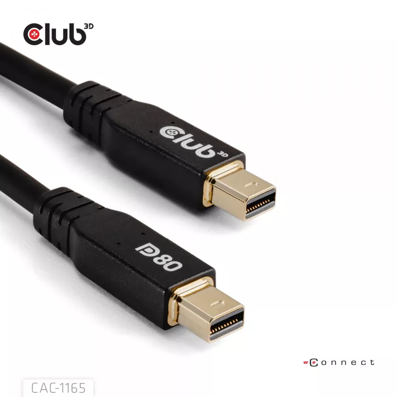 CLUB3D MiniDisplayPort™ uz MiniDisplayPort divvirzienu VESA DP80 sertificēts kabelis M/M 1m/3,28 pēdas