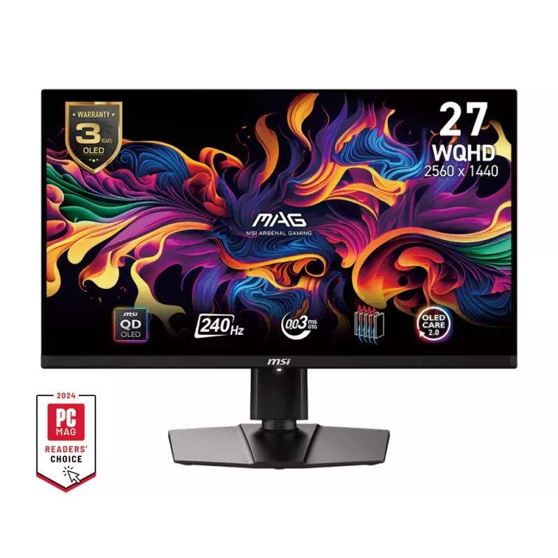 MSI MAG 271QPXDE QD-OLED E2 datora monitors 67,3 cm (26,5 collu) 2560 x 1440 pikseļi Wide Quad HD melns