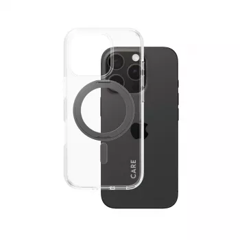 PanzerGlass CARE™ by ® Case Transparent w. Black Kickstand & MagSafe iPhone 16 Pro