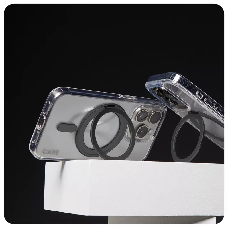 PanzerGlass CARE™ by ® Case Transparent w. Black Kickstand & MagSafe iPhone 16 Pro