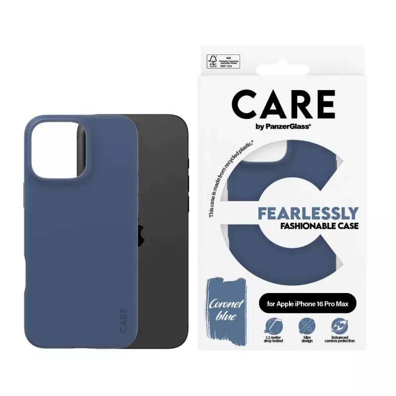 Cover PanzerGlass CARE by moderns vāciņš Blue iPhone 16 Pro Max Transparent