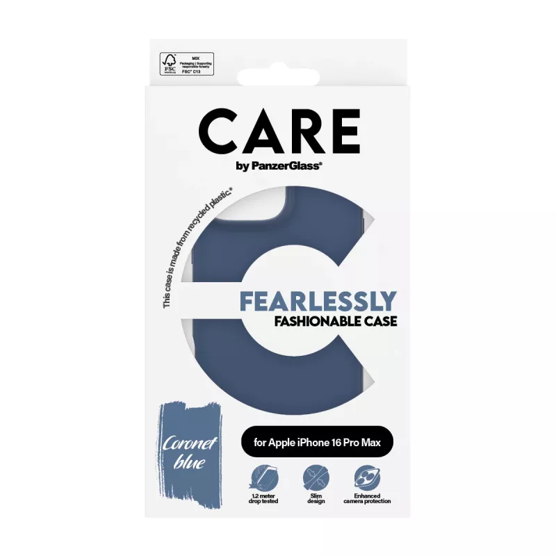 Cover PanzerGlass CARE by moderns vāciņš Blue iPhone 16 Pro Max Transparent