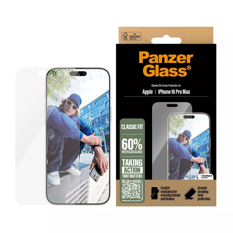 PanzerGlass ® Ekrāna aizsargs iPhone 16 Pro Max | Classic Fit