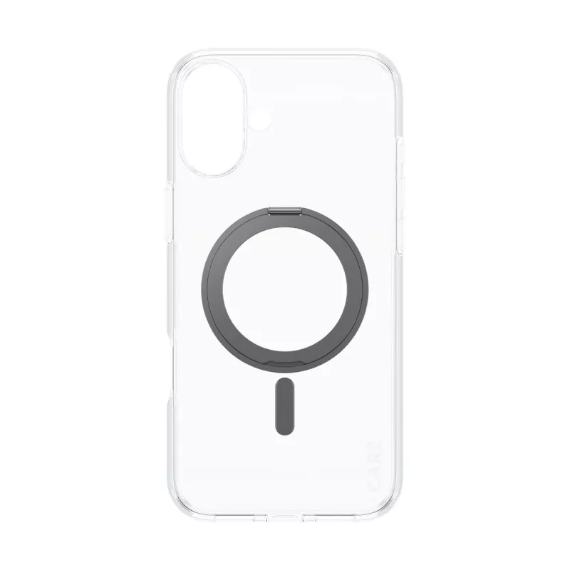 PanzerGlass CARE™ by ® Case Caurspīdīgs ar Melnu Statīvu un MagSafe iPhone 16 Plus