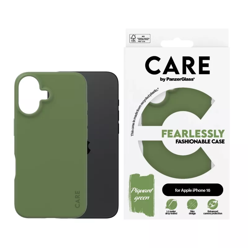 PanzerGlass CARE™ by ® Case zaļa iPhone 16