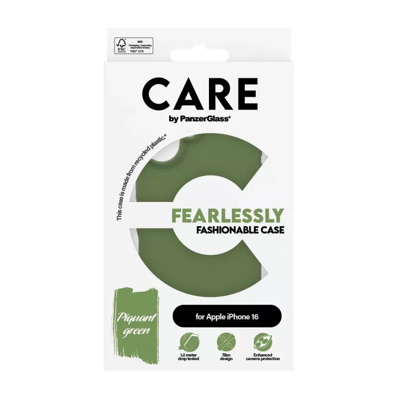 PanzerGlass CARE™ by ® Case zaļa iPhone 16