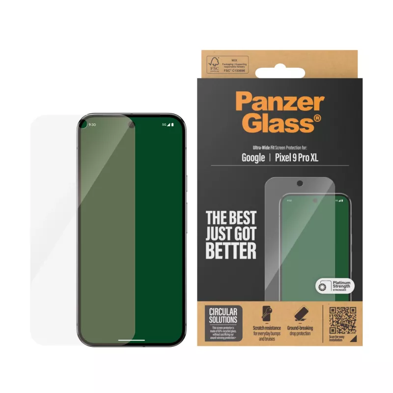 PanzerGlass® ekrāna aizsargs Google Pixel 9 Pro XL | Ultra-Wide Fit