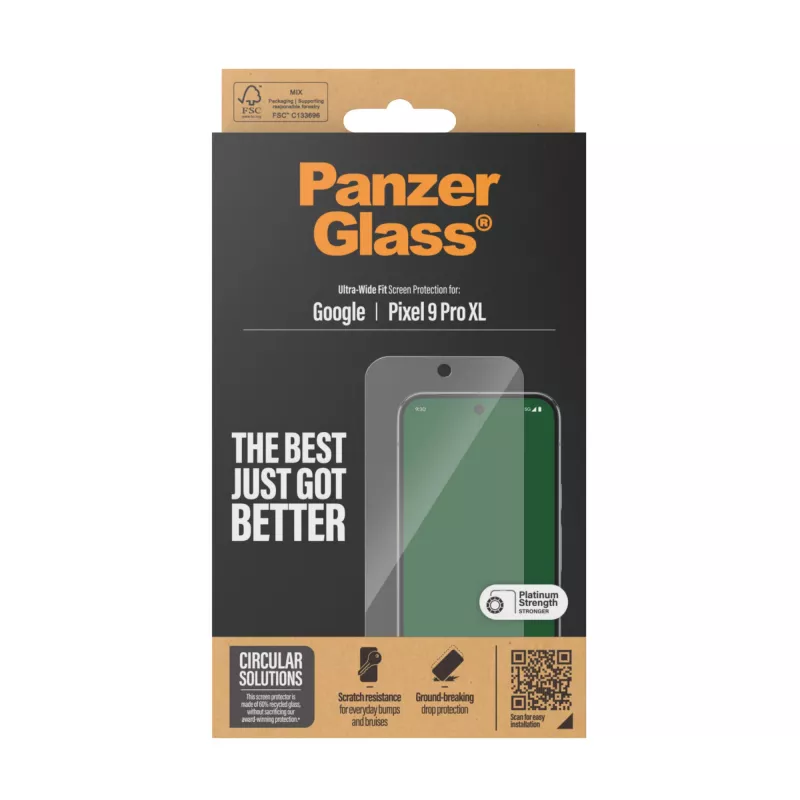 PanzerGlass® ekrāna aizsargs Google Pixel 9 Pro XL | Ultra-Wide Fit