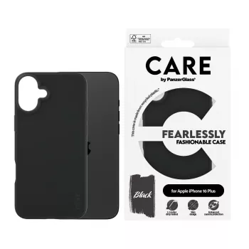 PanzerGlass CARE™ by ® maciņš melns iPhone 16 Plus