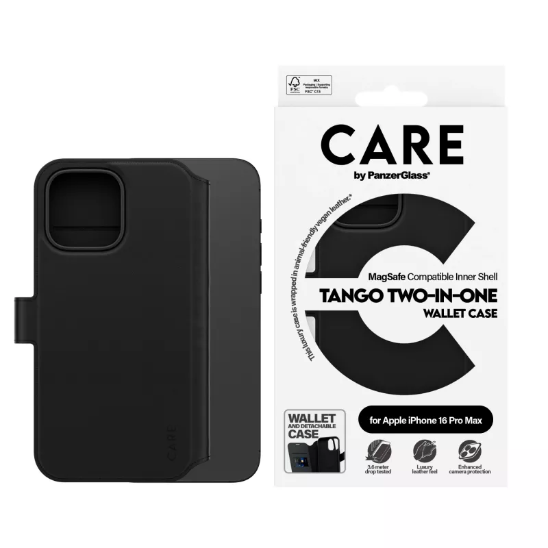 PanzerGlass CARE™ by ® Tango 2-in-1 maciņš ar maku un MagSafe iPhone 16 Pro Max