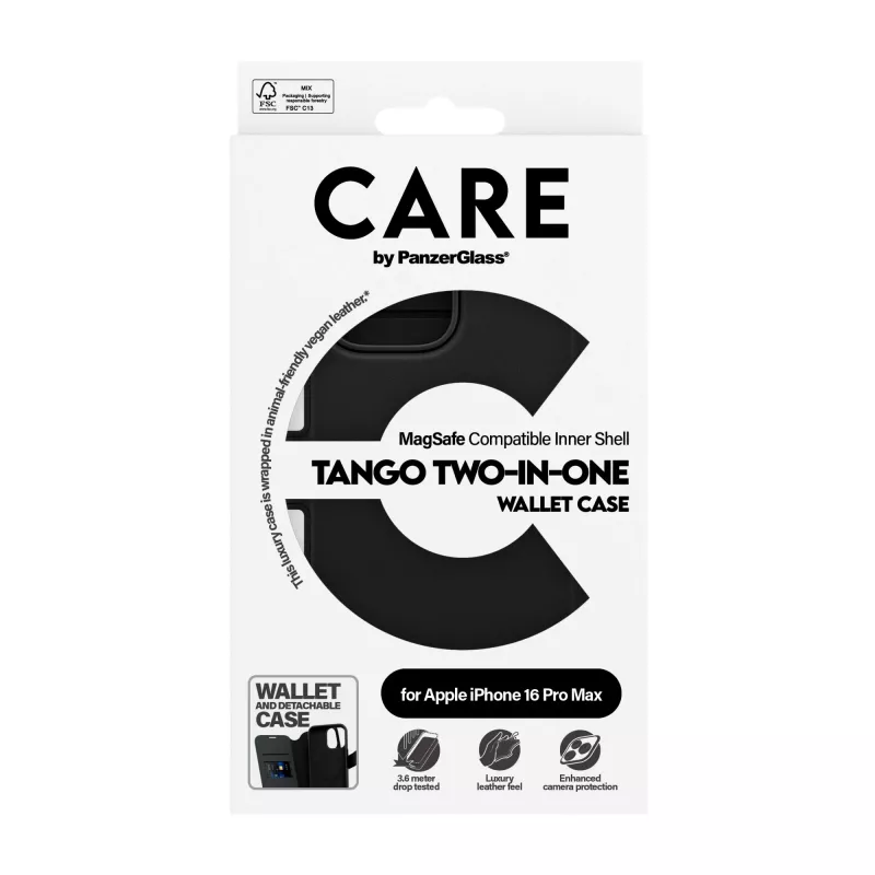 PanzerGlass CARE™ by ® Tango 2-in-1 maciņš ar maku un MagSafe iPhone 16 Pro Max